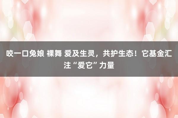 咬一口兔娘 裸舞 爱及生灵，共护生态！它基金汇注“爱它”力量