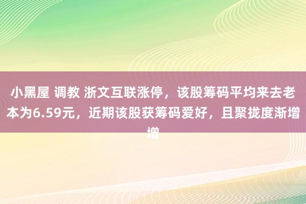 小黑屋 调教 浙文互联涨停，该股筹码平均来去老本为6.59元，近期该股获筹码爱好，且聚拢度渐增