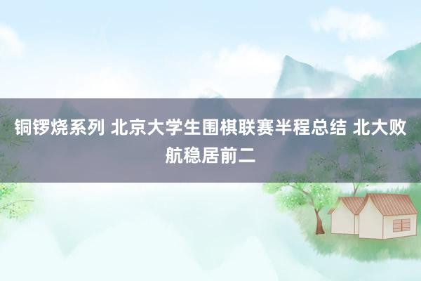铜锣烧系列 北京大学生围棋联赛半程总结 北大败航稳居前二