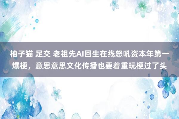 柚子猫 足交 老祖先AI回生在线怒吼资本年第一爆梗，意思意思文化传播也要着重玩梗过了头
