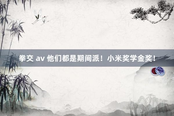 拳交 av 他们都是期间派！小米奖学金奖！