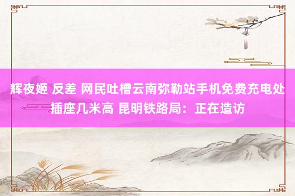 辉夜姬 反差 网民吐槽云南弥勒站手机免费充电处插座几米高 昆明铁路局：正在造访