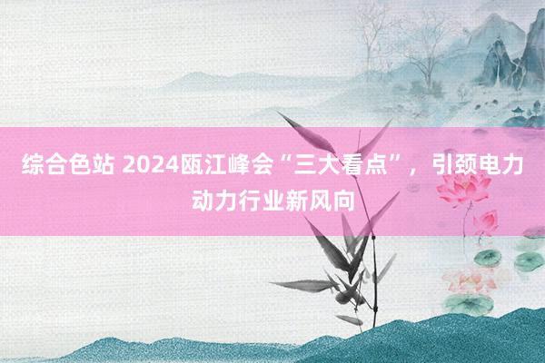 综合色站 2024瓯江峰会“三大看点”，引颈电力动力行业新风向